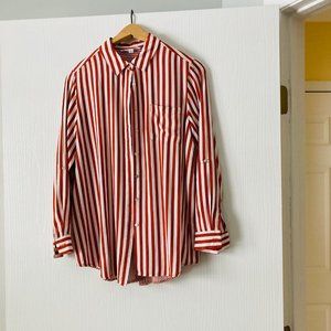 Jane and Delancey White and Rust striped blouse